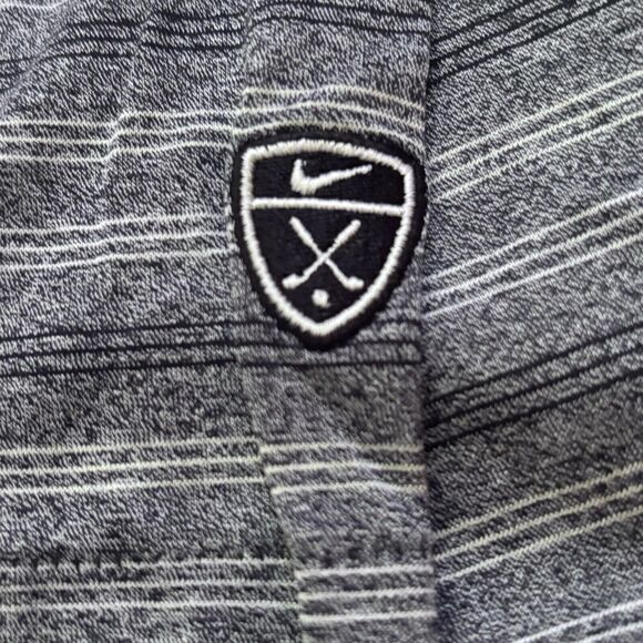 Nike Golf Tiger Woods Double Mercerized Polo Shirt Men Size Large Gray Striped - Picture 6 of 8